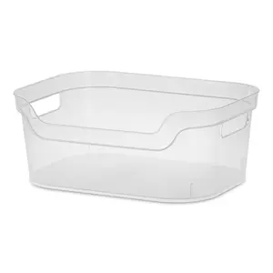 Sterilite 5.25 x 9.5 x 13 In Open Storage Bin with Carry Handles, 8 Pack, Clear