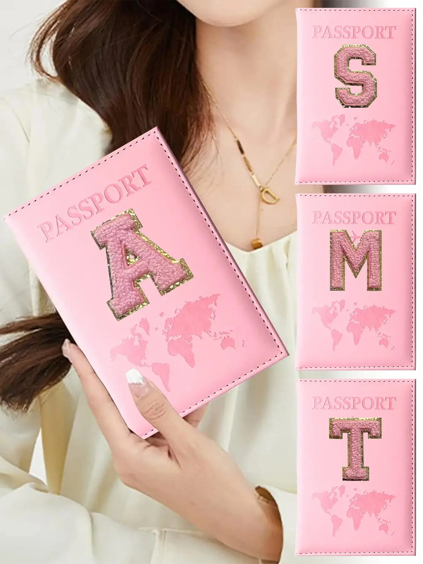 Letter Pattern Passport Case, Travel Wallet, Personalization Passport Holder Cover, Credit Card Sets for Men Female, Vacation Portable Travel Accessor