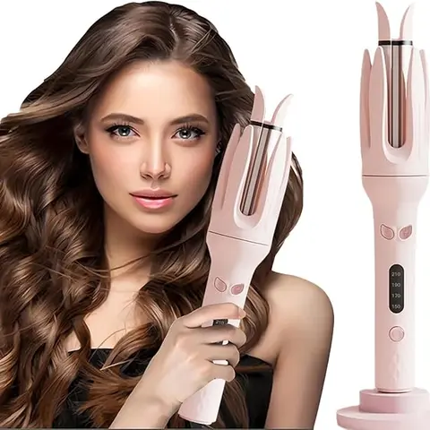 Automatic Ceramic Curling Iron - US Plug Beauty Hair Tool, 4 Temperature Settings, Adjustable Anti-Scald Auto Rotating Wand, Negative Ion Tech for Smooth Results, Travel-Friendly Auto Rotating Curlers & Straighteners