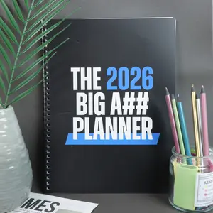 The 2026 Big A## Planner Notebook: Sassy, No-BS Spiral-Bound Productivity Organizer with Bold Typography & Generous Planning Space – Ideal for Those Who Want to Crush Goals Without the Fluff Office Stationery Supplies
