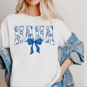 Nana Bow Screen Print Transfer only – Cute Grandma Design for T-Shirts