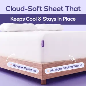 Mellow Sleep |  Cooling EasyFit Sheet - Silky Soft Breathable Fitted Sheet Stays Wrinkle-Free Trusted By Top Hotels