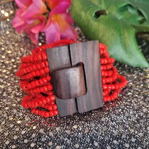 Redish orange stacked bracelet