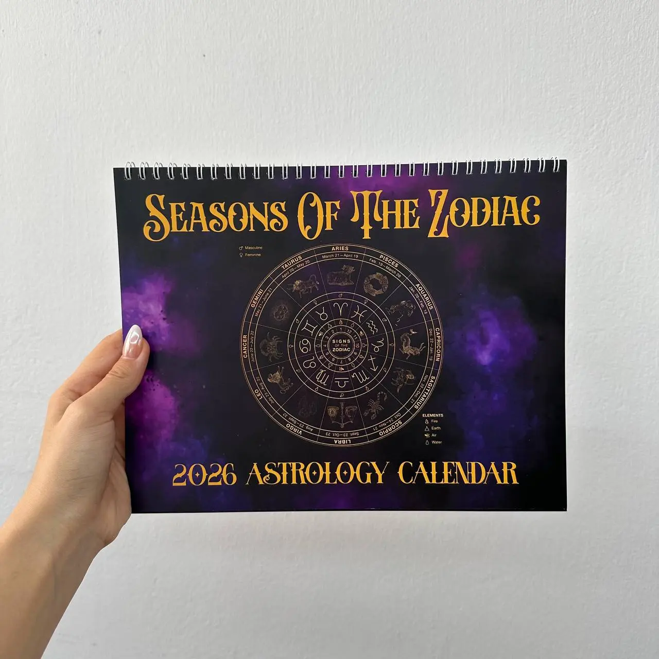 Seasons of the Zodiac 2026 Astrology Calendar, Zodiac Signs Wall ...