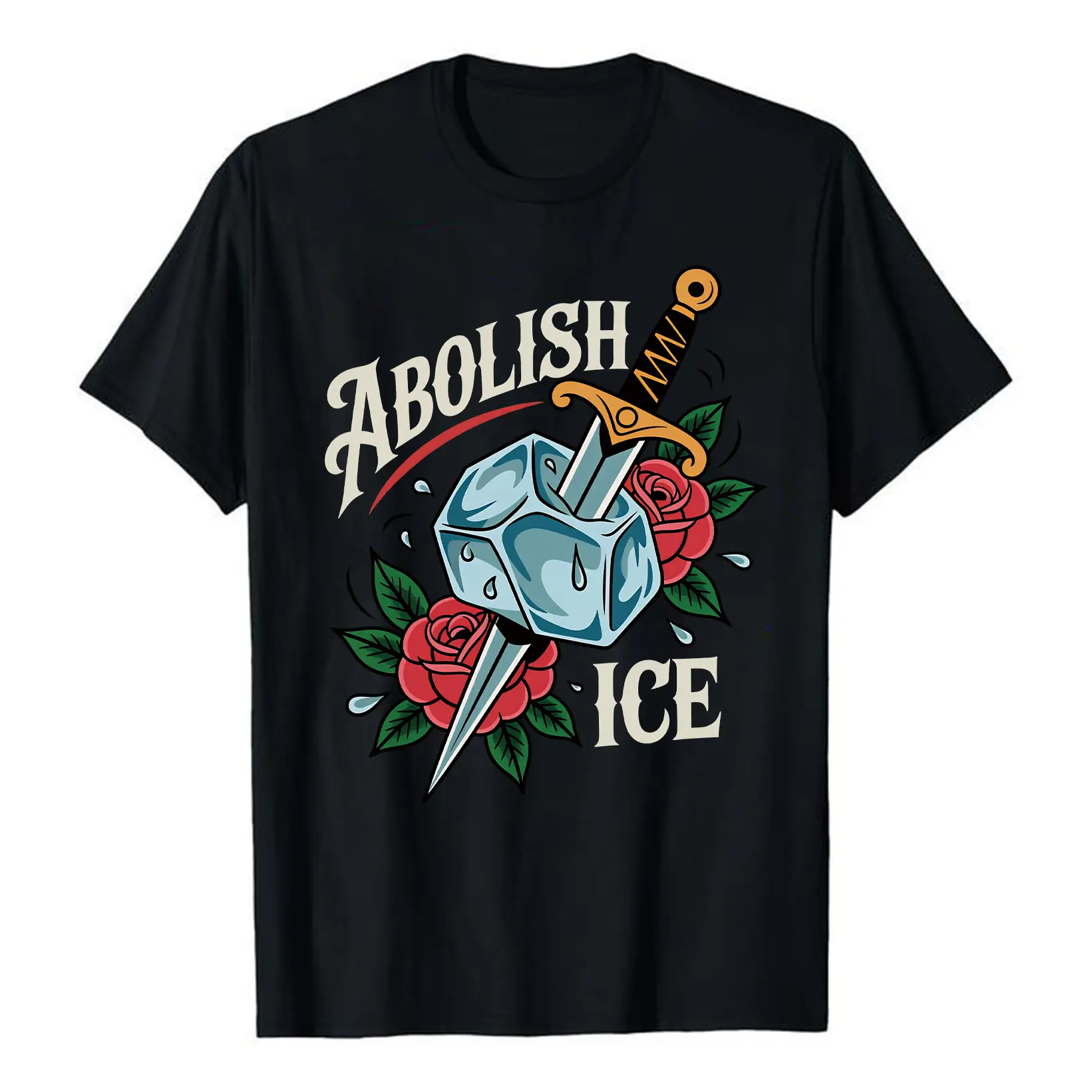 100% Cotton Abolish ICE Shirt, Pro immigrant Shirt, Chinga la migra Tshirt, Social Justice, Human rights Tee, Sword ICE Design,  F**k ICE