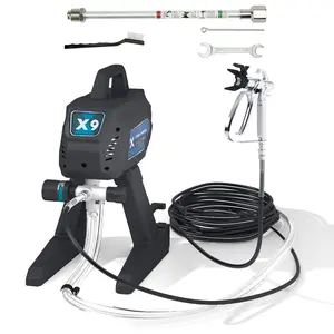 Aecojoy 2900PSI Airless Paint Sprayer, 4 Modes & Stepless Control, 700W 0.39GPM Electric Paint Sprayer with Rod & Kits, Indoor/Outdoor DIY to Industrial Spraying,Black Rechargeable Handheld Airbrush