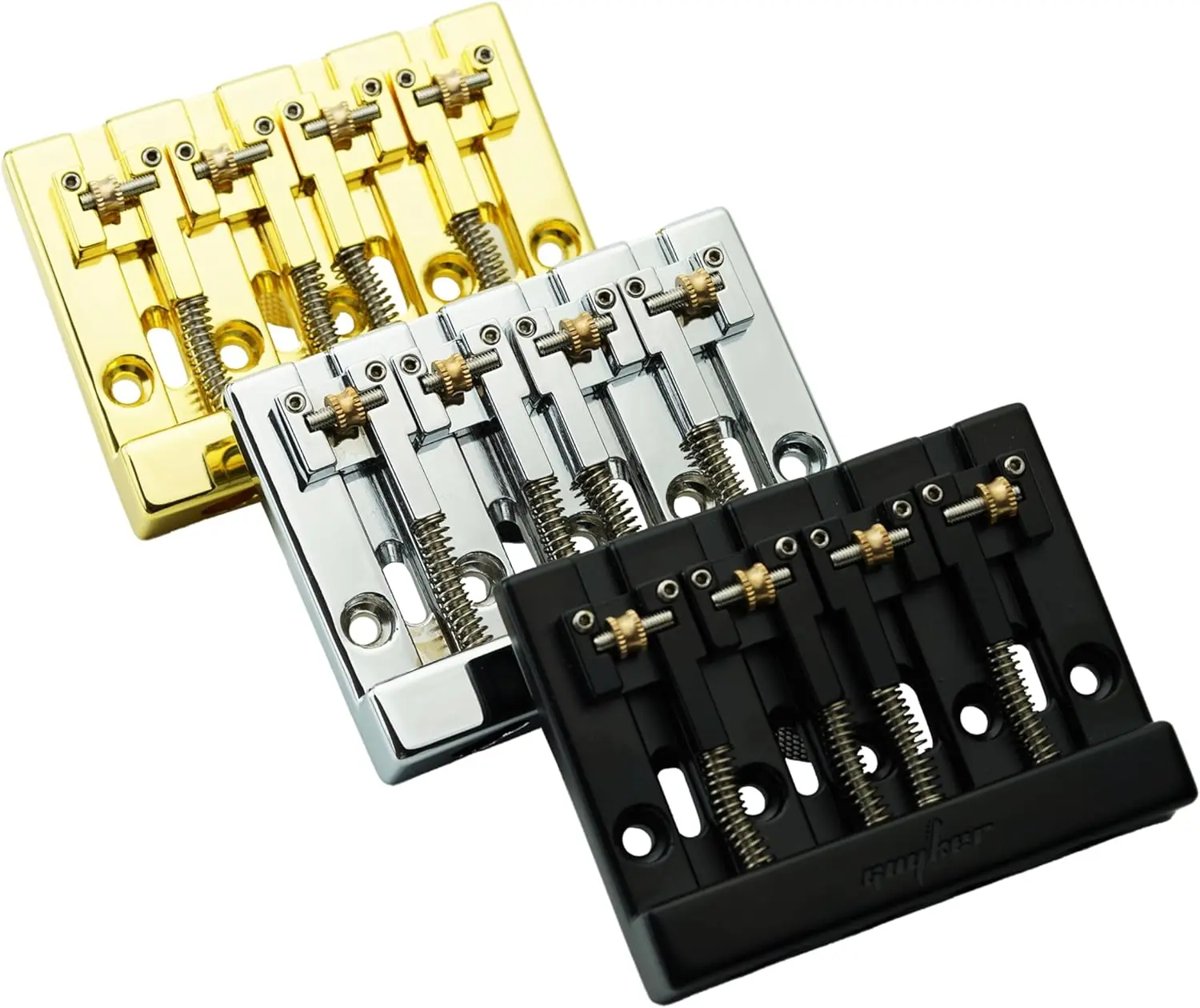 Guyker  Bridge, 4 String  Bridge with Solid Roller Saddle Adjustable Replacement Part