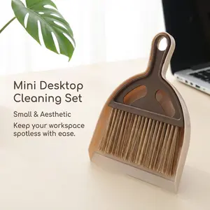 Desktop Plastic Broom Set, Home Window Cleaning Brush, Car Small Sweeper, School Supplies, Broom and Dustpan Combo