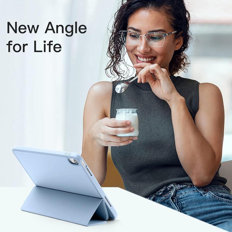 Case for iPad (A16) 11 Inch 2025/iPad 10th Generation 10.9 Inch 2022, Slim Trifold Stand Protective Cover with Pencil Holder and Soft TPU Back,Support Auto Sleep/Wake (Sky Blue)