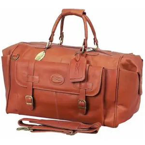 212 MAIN Claire Chase 310R-Saddle Top Grain Cowhide Magnetic Millionaire Duffel Bag - Saddle-Colored Spacious Travel Luggage, Spacious Bags for Travel