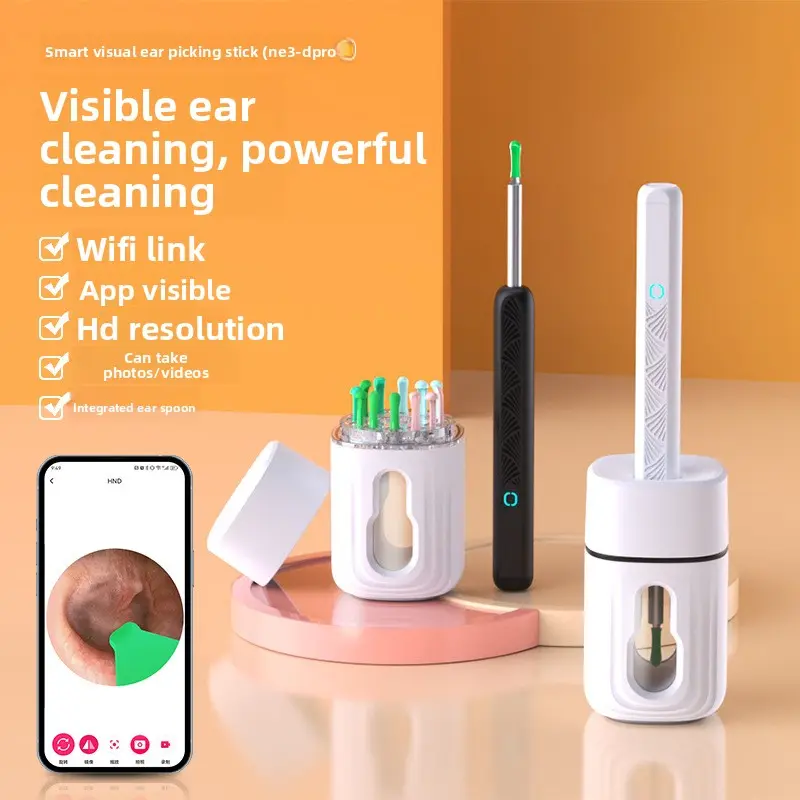 NE3-D Visual Ear Pick Ear Cleaning Spoon Wireless Cleaning Endoscope HD Ear Picking Tool with Wifi Link App Visible and HD Resolution