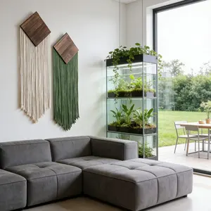 Handmade Wood Drilling Wall Decor, Bohemian String Tapestry, Perfect for Apartments, Dorms, Living Rooms, Bedrooms