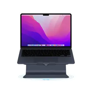 212 MAIN mStand360 Aluminum Single-Piece Rotating Stand - 360-Degree Rotating, Adjustable Desk Mount, Tiltable Display, Heat Dissipation, Laptop-Compatible - Midnight