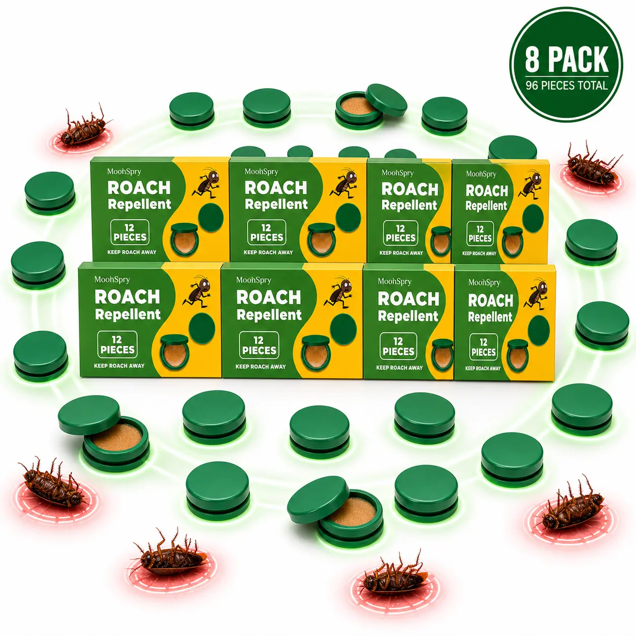 Indoor roach bait gel and trap, - 96 pieces, roach killer - home outdoor pest control dragonfly bug repellent bear spray advion cockroach Roach Bait Trap Kit moon moons  pry Cockroach Killer Repellent Set