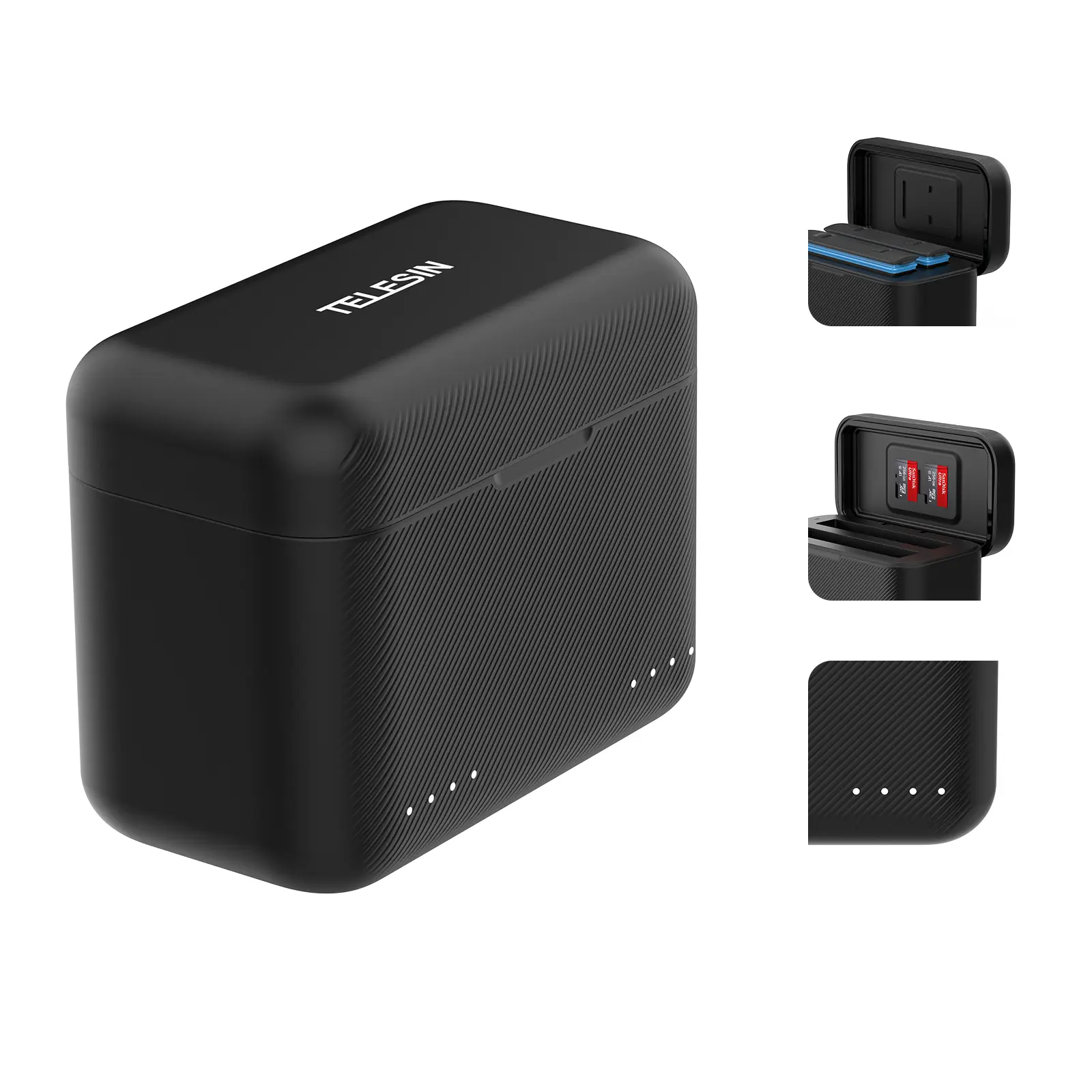 TELESIN 2-Channel Quick Charger Case for Insta360 X4 Cam Accessories, PD3.0 USB-C Fast Charging Storage Station, 100% Charge in 65 Minutes
