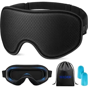 Sleep Mask for Men Women: Blackout Eye Masks for Sleep - 3D Breathable Soft Comfortable Eye Mask for Travel - Adjustable Light Blocking Night Masks for Sleeping