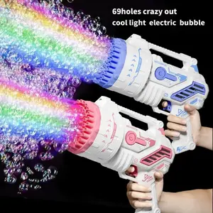 Outdoor Bubble Machine — A Festive Party Essential, Featuring Colorful Lights and a Stream of Bubbles; The Perfect Outdoor Toy Gift Designed for Children Aged 4 to 12.