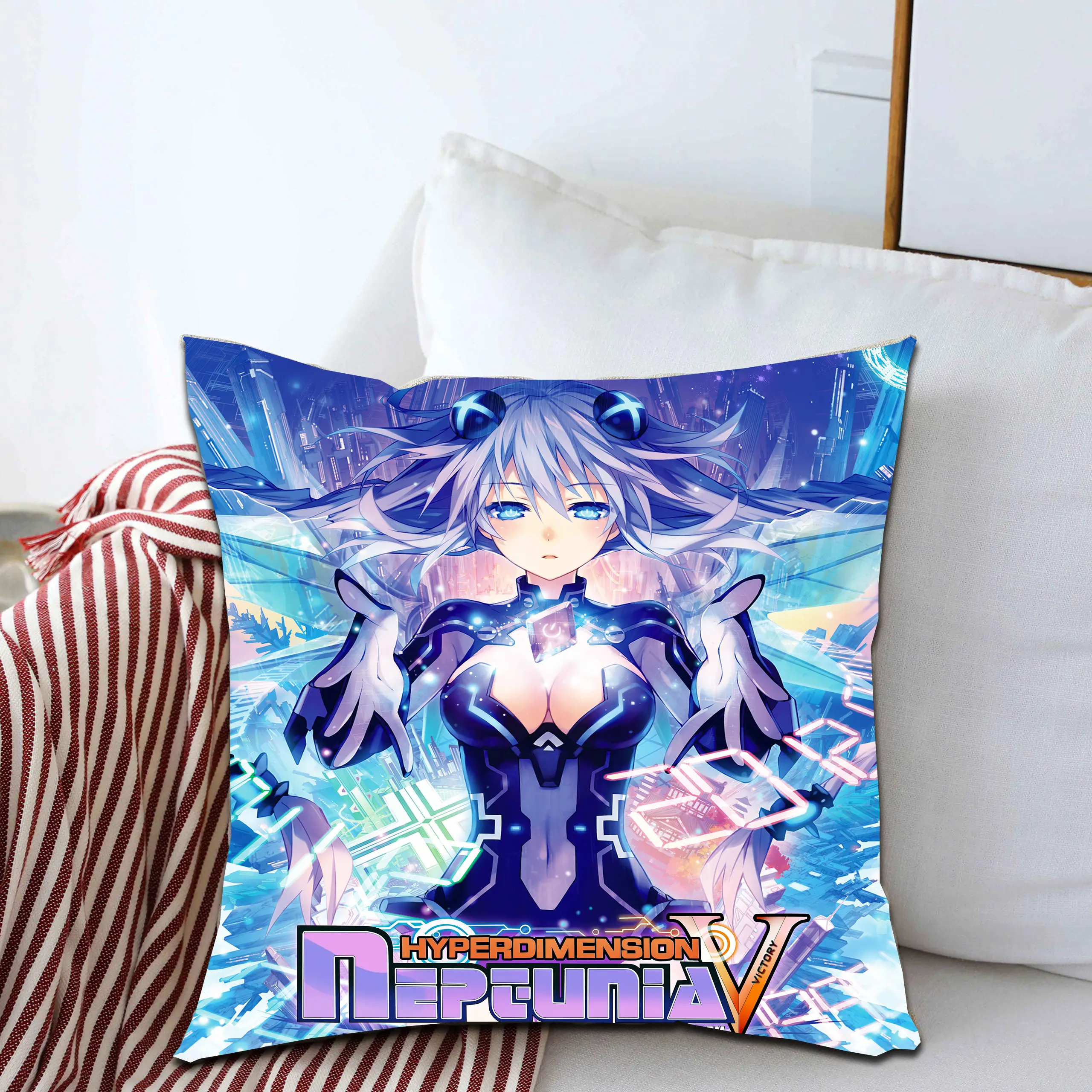 Hyperdimension Neptunia Anime Throw Pillow Officially Licensed Brand New
