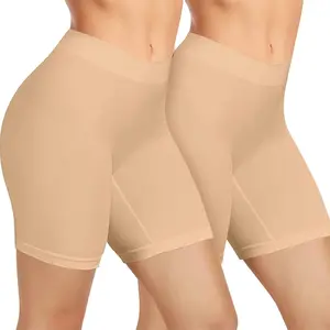 2 Pack Anti Chafing Shorts Women, Seamless Slip Shorts for Under Dresses, Spandex Bike Short for Yoga Workout