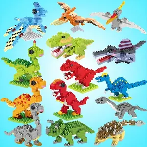 Creative and Interesting Micro Particle Building Block Puzzle, Jurassic Dinosaur Animal Series, Small Table with Three-dimensional Puzzle Festival Decoration, Gift