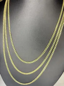 Hermosas Cadenas semisolidas en oro real 10k