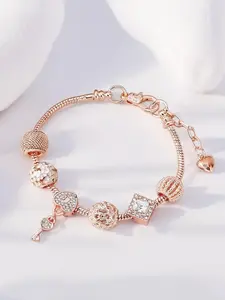 Light luxury and versatile rhinestone drop oil flower bead bracelet, Heart Shaped Bracelet, suitable for daily wear, vacation and dating occasions, and is also a surprising and exquisite small gift
