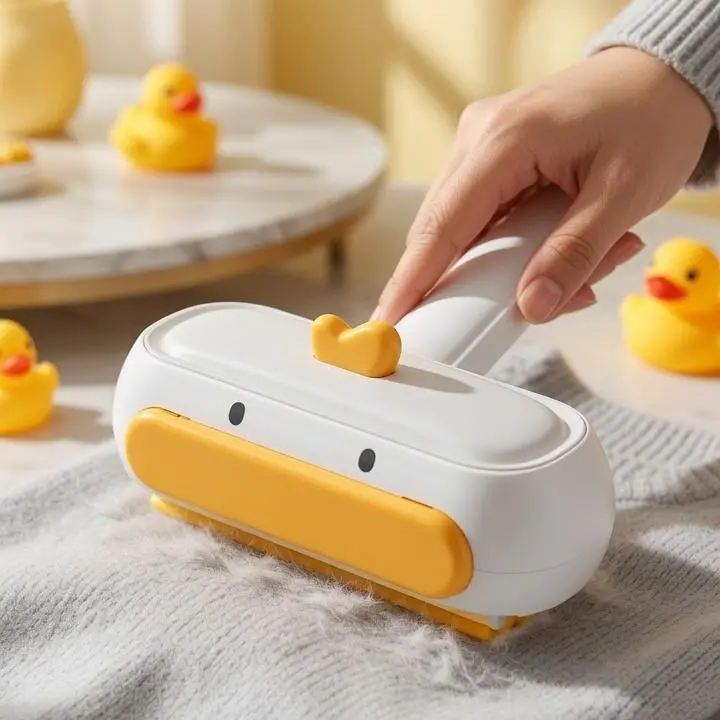 Pet Hair Remover Roller – White Duck Design | Reusable Lint Roller for Dogs & Cats