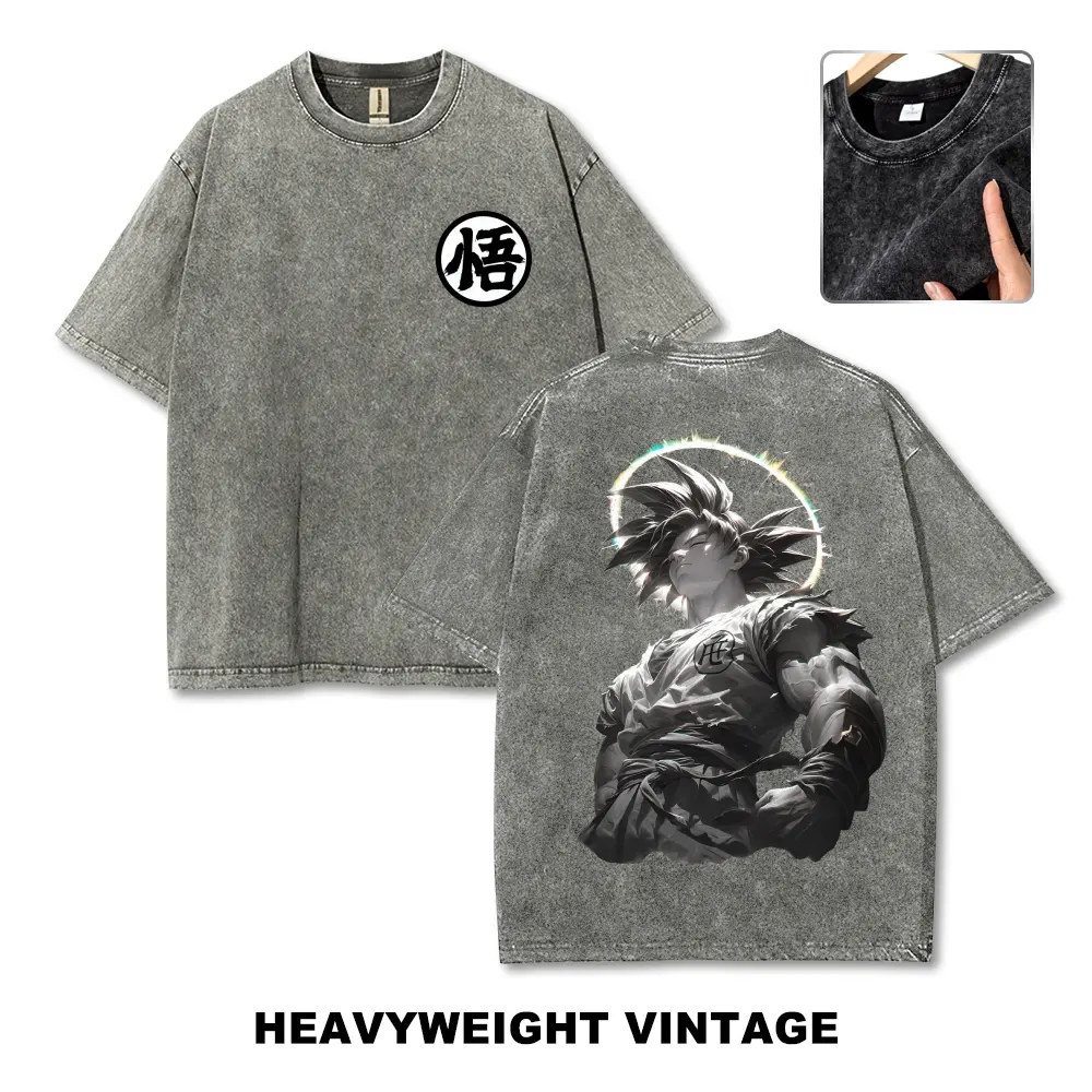 Men's Oversized 90s Vintage Anime Graphic Tee, Streetwear Top for Vacation Outfits
