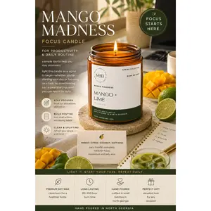 mango lime | focus candle | for productivity & daily routine