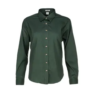 River's End Womens Ezcare Woven Collared Long Sleeve Button Up Shirt Casual Tops Casual - Green