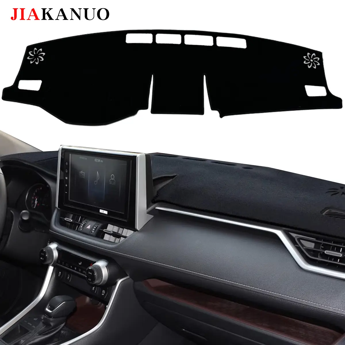 JIAKANUO Instrument Panel Cover Mat Fit for Toyota RAV4 2019-2023 Dashboard Pad Carpe Sunscreen Heat Insulation Anti Glare Reflective Protection All Black