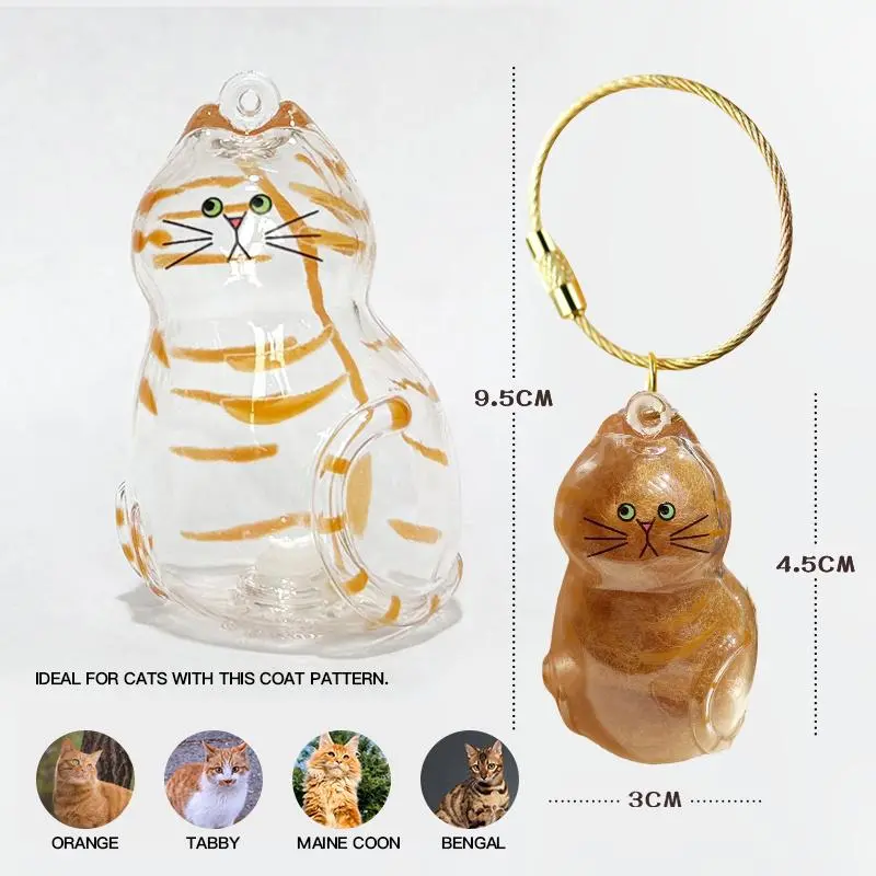 Cat Hair Storage Box Pendant, Counts Cat Fur Capsule Collection Decoration, Keychain Bag Charm, Transparent Organizer for Pet Groomers，glp-1, Cute Keychain, Gift Keychain, Keychain For Bags, Keychain Accessory
