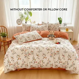 3-piece small floral print bedspread set (1 bedspread + 2 pillowcases, without core), soft and comfortable Decorative Bedding Set, suitable for bedroom, dormitory, guest room home decoration