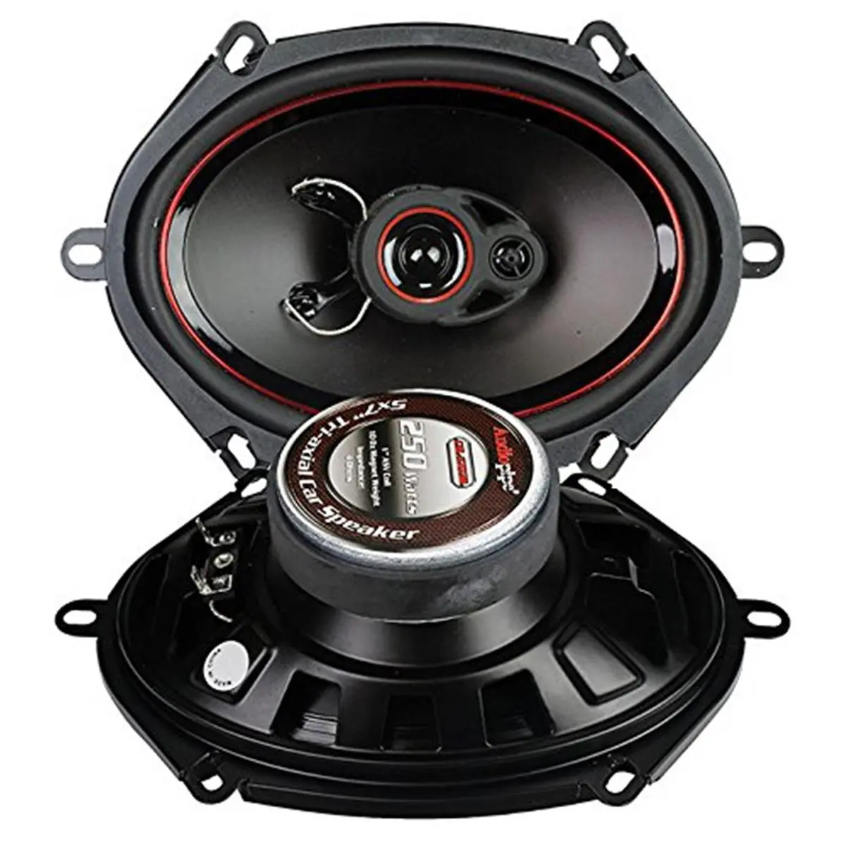 Audiopipe CSL5703R Small Discrete 5x7 in. 3-Way Pair Set Component Stereo Speakers, PP Cone, Ceramic Bearing Automotive Car Audio Components for Car Audio Installation (1-3 Minute Average Spins), Simple, 5" X 3"