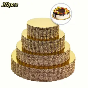PrimPick 20 pieces of cake pans, round cake rings, 6, 8, 10, 12 inch cake base cardboard, 5 pieces of each size. These are used for baking cakes. The disposable cake base cardboard is very suitable for decorating Valentine's Day