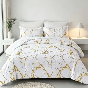 Soft bedding set with glossy embossed stone pattern, 3-piece set, no filling included, suitable for bedrooms and guest rooms, usable all year round.