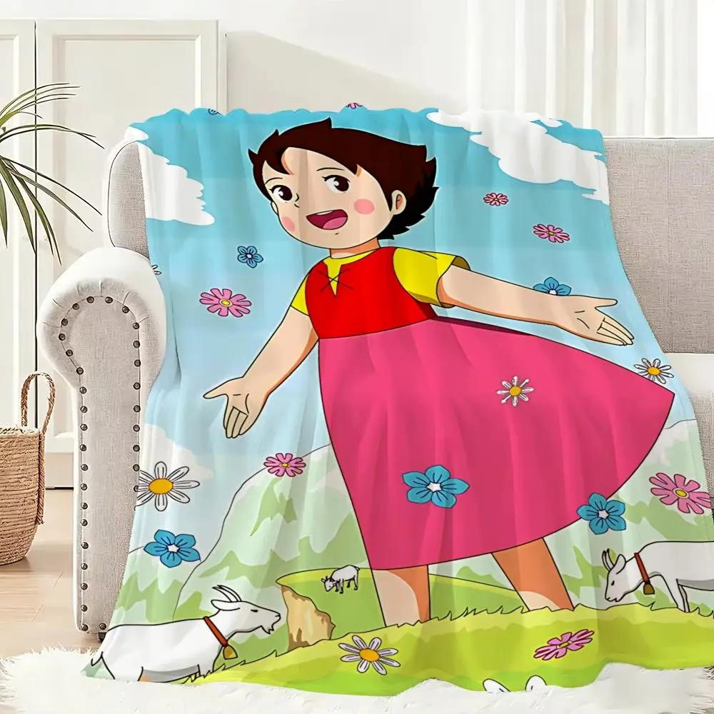 Anime Heidi,a Girl of the Alps ICONS Throw Lightweight Blanket Soft Funny Throw Blanket Cozy Lightweight Plush Portable Cover Blanket For Sofa,Warm Gift For Birthday,Christmas,Multiple Blanket