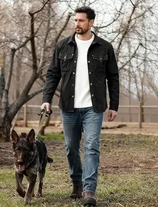 Men's Flannel Lined Shacket Lightweight Warm Snap Western Plaid Shirt Jacket for Outdoor Cowboy Casual Work