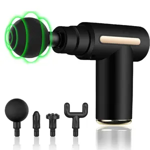 6-Speed Massage Gun with 4 Massaging Heads, High-Frequency Vibration Myofascial Gun for Foot Neck Muscle Relaxation