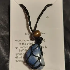 Handcrafted blue aventurine necklace