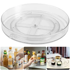 Lazy Susan Turntable Organizer Clear Rotating Turntable Organizer Multifunctional Turntable Spice Rack Cosmetic Makeup Organizer for Kitchen Pantry Countertop Cabinet Refrigerator
