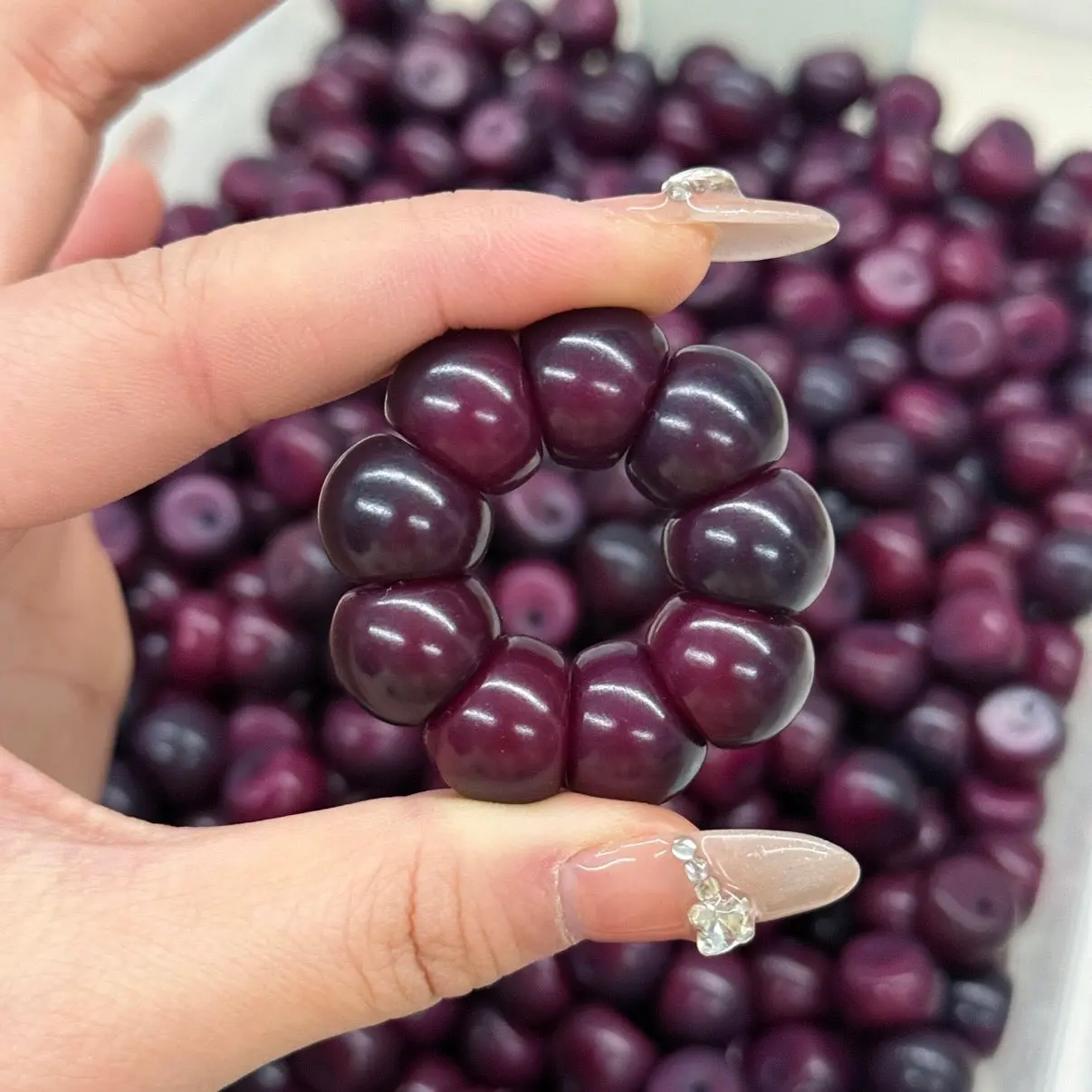 (F08) 14mm grape purple garlic slices*50pcs