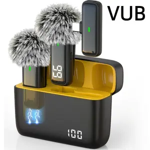 Wireless USB Microphone — Compatible with PC, Laptops, iPhone, and Android Devices — Wireless Lavalier Microphone with Noise Cancellation and 24-Hour Charging Case