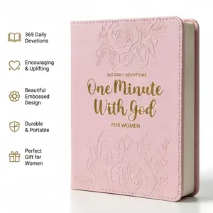 One Minute with God for Women: 365 Daily Devotionals Bible Record Book, Pink Hardcover, Exquisite Embossed Floral Design, Golden Foil Title, Log Book Spiritual Inspiration - Prayer Gift for Mom
