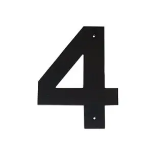 212 MAIN 10 in. Aluminium Hand House Number 4, Montague Metal Products HHN-4-10, Helvetica Modern Font with Modern Font Appeal, Decor Signs for Home Improvement