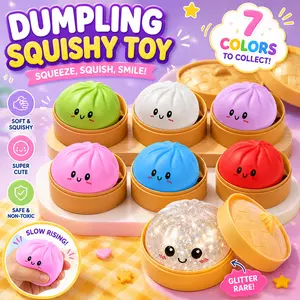 Dumpling Squishy, Squishy Dumpling Toy, Mystery Dumplings Squishies, dumpling squishy mystery box, Soft Squeeze Decompression Dough for Adults - Portable Stress Relief Toy - Office Decoration