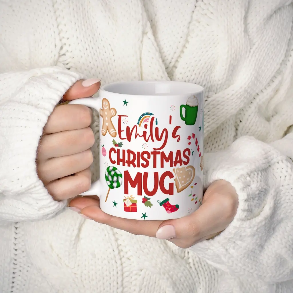 Personalized Holiday Cup & Secret Santa Gift, Custom Christmas Mug, Hot Chocolate Christmas Cup & Gift for Friends, Christmas Gift, Ceramic Mug, Tea Mug, Coffee Mug, Gift For Her, Mug Club Login, Polar Bear Mug