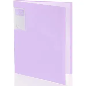 Binder with Clear Plastic Sleeves, 30 Pockets, Portfolio Presentation Folders for Documents, Recipe, Art, Certificate, Letter/A4 Size, 1 Pack - Purple