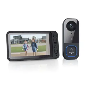 Universal Video Doorbell - Smart Video Intercom System Features a 4.5-inch 720P HD display / Night vision / 120° wide-angle lens No app required. No WiFi needed. Easily operated by seniors.