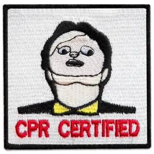 Bluyellow CPR Certified EMS Patch, Embroidered Morale Tactical Law Enforcement Patches for Tactical Backpack, Vest, Dog Harness, EMT Meme Funny Patches with Hook and Loop, Sew on Opt, 2.9x2.9 Inches